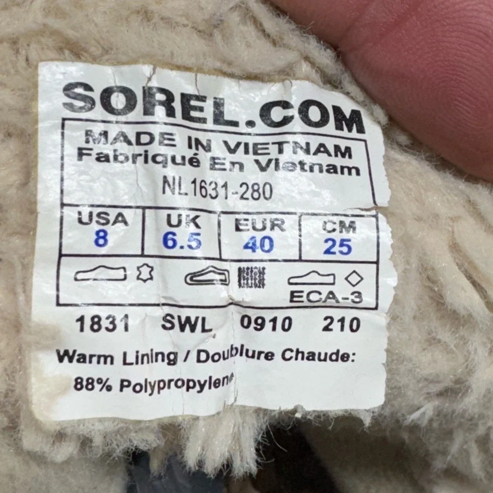 Sorel Womens Tivoli Waterproof Boots Size 8 Duck Fleece Leather Winter Winter